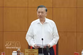 El secretario general del Partido Comunista de Vietnam y presidente de la República, To Lam, interviene en la cita. (Foto: VNA)