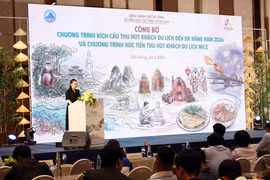Nguyen Thi Hoai An, subdirectora del Departamento de Cultura, Deportes y Turismo de Da Nang, anuncia los programas de promoción turística de la urbe (Foto: VNA)