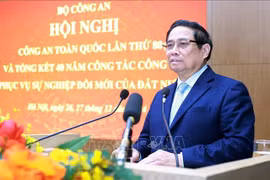 El primer ministro de Vietnam, Pham Minh Chinh, interviene en la cita (Foto: VNA)