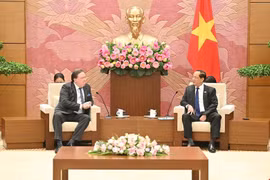 El vicepresidente de la Asamblea Nacional Tran Quang Phuong (derecha) conversa con Marc E. Knapper, embajador de Estados Unidos en Vietnam (Foto: VNA)