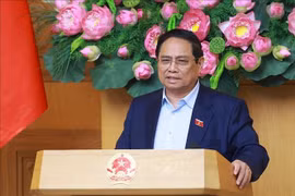 El primer ministro de Vietnam, Pham Minh Chinh, interviene en la cita (Foto: VNA)
