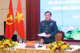 El coronel general Hoang Xuan Chien, viceministro de Defensa de Vietnam, interviene en la cita (Foto: VNA)