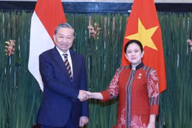 El secretario general del Partido Comunista de Vietnam, To Lam, se reúne con la presidenta del Consejo Representativo del Pueblo de Indonesia, Puan Maharani (Foto: VNA)