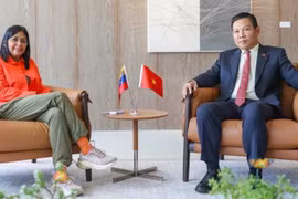 La vicepresidenta ejecutiva de Venezuela, Delcy Rodríguez, y el embajador de Vietnam en Venezuela, Vu Trung My (Foto: Cortesía de la Embajada de Vietnam en Venezuela)