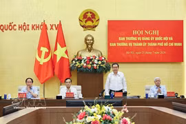 El presidente de la Asamblea Nacional de Vietnam, Tran Thanh Man, interviene en la cita (Foto: VNA)