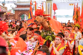 Una procesión en el Festival Tradicional de Bat Trang (Foto: VNA)