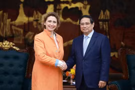 El primer ministro de Vietnam, Pham Minh Chinh, recibe a Nicola Beer, vicepresidenta del BEI. (Foto: VNA)