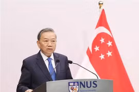 El secretario general del Partido Comunista de Vietnam, To Lam, interviene en la cita (Foto: VNA)