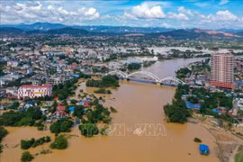 La zona central de la provincia de Thai Nguyen todavía está afectada por las inundaciones. (Foto: VNA)