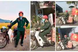 Tran Van Thanh recorrió más de 1.200 kilómetros en motocicleta desde la ciudad de Vinh, en el centro del país, hasta Ciudad Ho Chi Minh, a fin de asistir a los actos por el 50 aniversario de la Reunificación Nacional (Fuente: Prensa Latina)