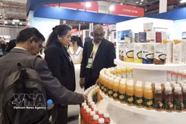 Compradores internacionales conocen los productos vietnamitas en VIS 2025. (Foto: VNA)