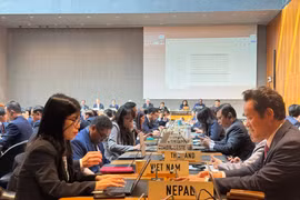 La delegación vietnamita participa en la tercera revisión de la política comercial de Camboya (Foto: VNA)