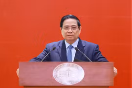 El primer ministro de Vietnam, Pham Minh Chinh, interviene en la cita (Foto: VNA)
