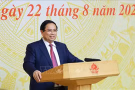 El primer ministro de Vietnam, Pham Minh Chinh, interviene en la cita (Foto: VNA)