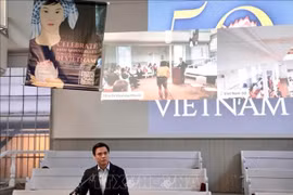 El embajador Dang Hoang Giang, jefe de la misión de Vietnam ante la ONU, habla en la cita (Foto: VNA)