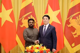 El presidente de Vietnam, Luong Cuong (derecha), y su homólogo de Sri Lanka, Anura Kumara Dissanayaka (Foto: VNA)