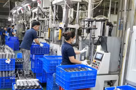 Línea de producción de la empresa de producción, importación y exportación de envases Thang Long, en el barrio de Tu Son, provincia de Bac Ninh. (Foto: VNA)