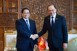 El primer ministro de Vietnam, Pham Minh Chinh (izquierda), y su homólogo malasio, Anwar Ibrahim (Foto: VNA)