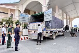 En el puesto fronterizo internacional de Khanh Binh, provincia de An Giang. (Foto. VNA)