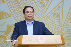 El primer ministro de Vietnam, Pham Minh Chinh, habla en la cita (Fuente: VNA)