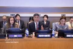 El viceministro permanente de Relaciones Exteriores de Vietnam, Nguyen Minh Vu, habla en la cita (Fuente: VNA)