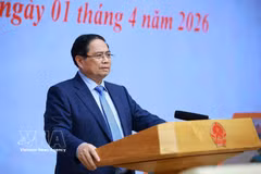 El primer ministro de Vietnam, Pham Minh Chinh, habla en la cita (Fuente: VNA)