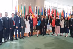 La delegación vietnamita asistió a la sesión de votación de los jueces del ITLOS. (Foto: VNA)