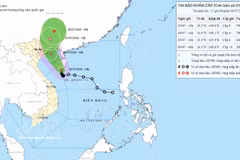 Trayectoria del tifón Maysak a las 17:00 horas del 3 de julio. Foto: VNA
