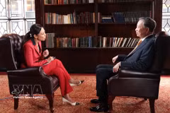 El secretario general del Partido Comunista y presidente de Vietnam, To Lam, en la entrevista con Bloomberg TV (Fuente: VNA)