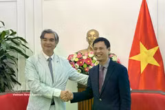 El viceministro Dang Hoang Giang, recibe al embajador de la Unión Europea ante la ASEAN, Sujiro Seam (Fuente: VNA)