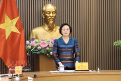 La viceprimera ministra Pham Thi Thanh Tra habla en la cita (Fuente: VNA)