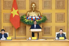 El primer ministro Pham Minh Chinh sostiene el diálogo con empresas chinas (Fuente: VNA)