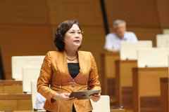La gobernadora del Banco Estatal de Vietnam, Nguyen Thi Hong, habla en la cita (Fuente: VNA)