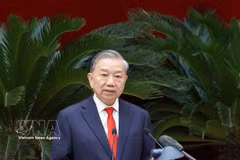 El secretario general del Partido Comunista de Vietnam y presidente de la República, To Lam, habla en la cita (Fuente: VNA)