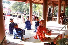 En la festividad "Fiesta del arroz nuevo de la etnia Muong" (Fuente: VNA)