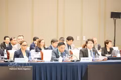 La delegación vietnamita estuvo encabezada por el viceministro de Agricultura y Medio Ambiente, Nguyen Quoc Tri (Fuente: VNA)