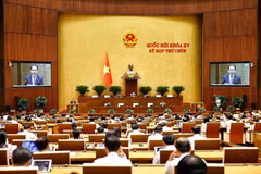 En una sesión de la Asamblea Nacional de Vietnam (Fuente: VNA)