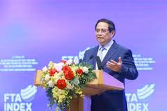 El primer ministro de Vietnam, Pham Minh Chinh, asiste a una ceremonia para anunciar el Índice de evaluación de los resultados de la implementación de Tratados de Libre Comercio (TLC) de las localidades en 2024 (Fuente: VNA)