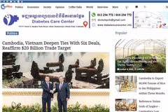 La página cambodianess.com publicó un artículo titulado "Camboya y Vietnam fortalecen sus relaciones a través de 6 acuerdos, reafirmando el objetivo comercial de 20 mil millones de dólares". Foto: VNA