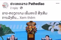 La publicación apareció en la página oficial de Facebook del periódico Pathetlao. Foto: VNA