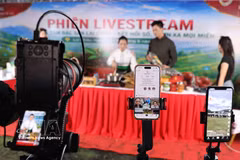 Se realizó una transmisión en vivo para promocionar los productos agrícolas únicos de la provincia de Lai Chau (Foto: VNA)