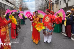 La delegación vietnamita en el desfile (Fuente: VNA)
