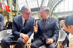 El secretario general del Partido Comunista y presidente de Vietnam, To Lam, se reúne con el presidente de Serbia, Aleksandar Vucic (Fuente: VNA)