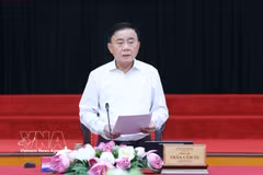 El miembro del Buró Político y permanente del Secretariado del Comité Central del Partido Comunista de Vietnam, Tran Cam Tu, habla en la cita (Fuente: VNA)