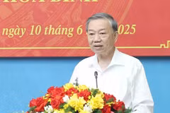 El secretario general del Partido Comunista de Vietnam (PCV), To Lam, habla en la cita (Fuente: VNA)