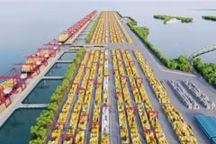 Modelo del Puerto de tránsito internacional de Can Gio (Fuente: sggp.org.vn)