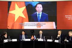 El viceprimer ministro vietnamita Tran Hong Ha en su mensaje en video enviado al Foro (Fuente: VNA)