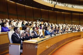 La Asamblea Nacional de Vietnam aprueba la Resolución que ratifica la propuesta del presidente del Consejo Electoral Nacional (CEN) sobre el nombramiento de varios vicepresidentes y miembros de dicho órgano (Fuente: VNA)