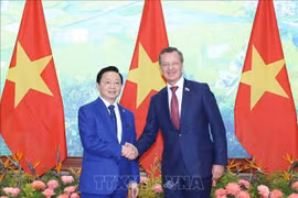 El viceprimer ministro Tran Hong Ha y el primer vicepresidente del Consejo de la Federación de Rusia, A.V. Yatskin (Fuente: VNA)
