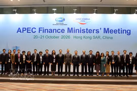 La delegación vietnamita que asiste a la conferencia. Foto: VNA
